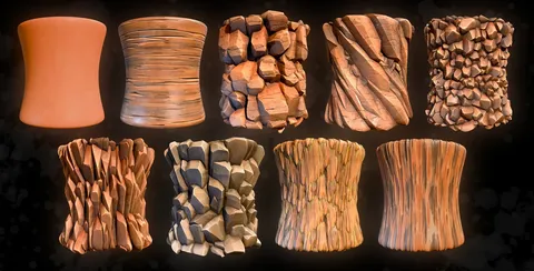Stylized Stone & Wood - Blender textures & materials