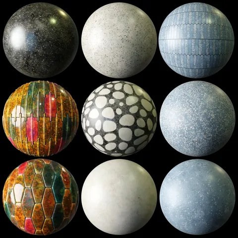 Terrazzo Materials 01 - Blender textures & materials