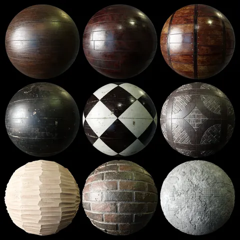 Wood & Bricks Materials - Blender textures & materials