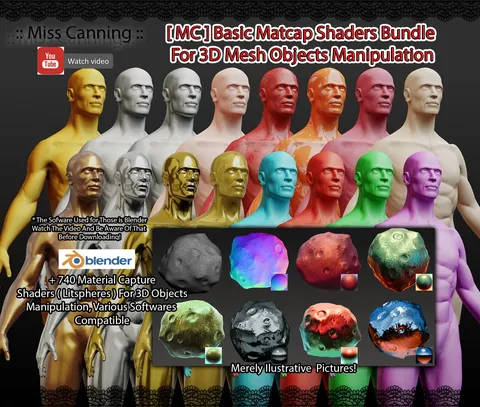 Basic Matcap Bundle - Blender textures & materials