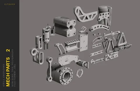 Mech Parts Set 2 - Blender 3d models