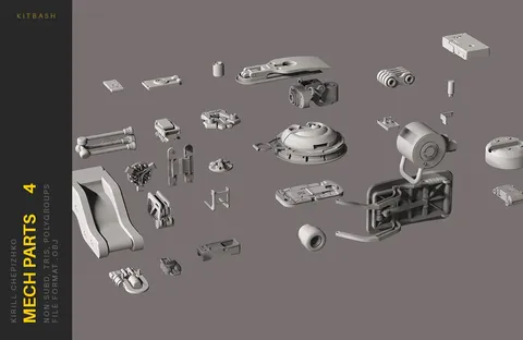 Mech Parts Set 4 - Blender 3d models