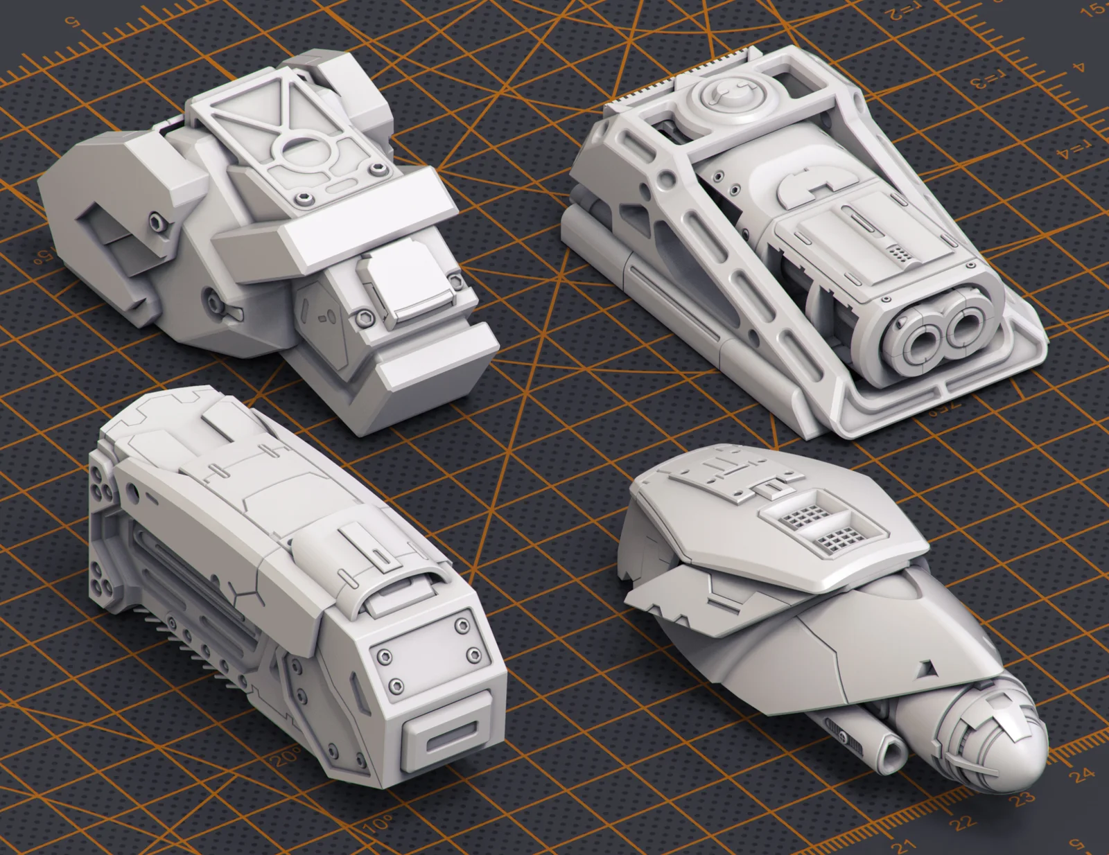 Mech Warrior Hard Surface Kitbash 1 screenshot 5