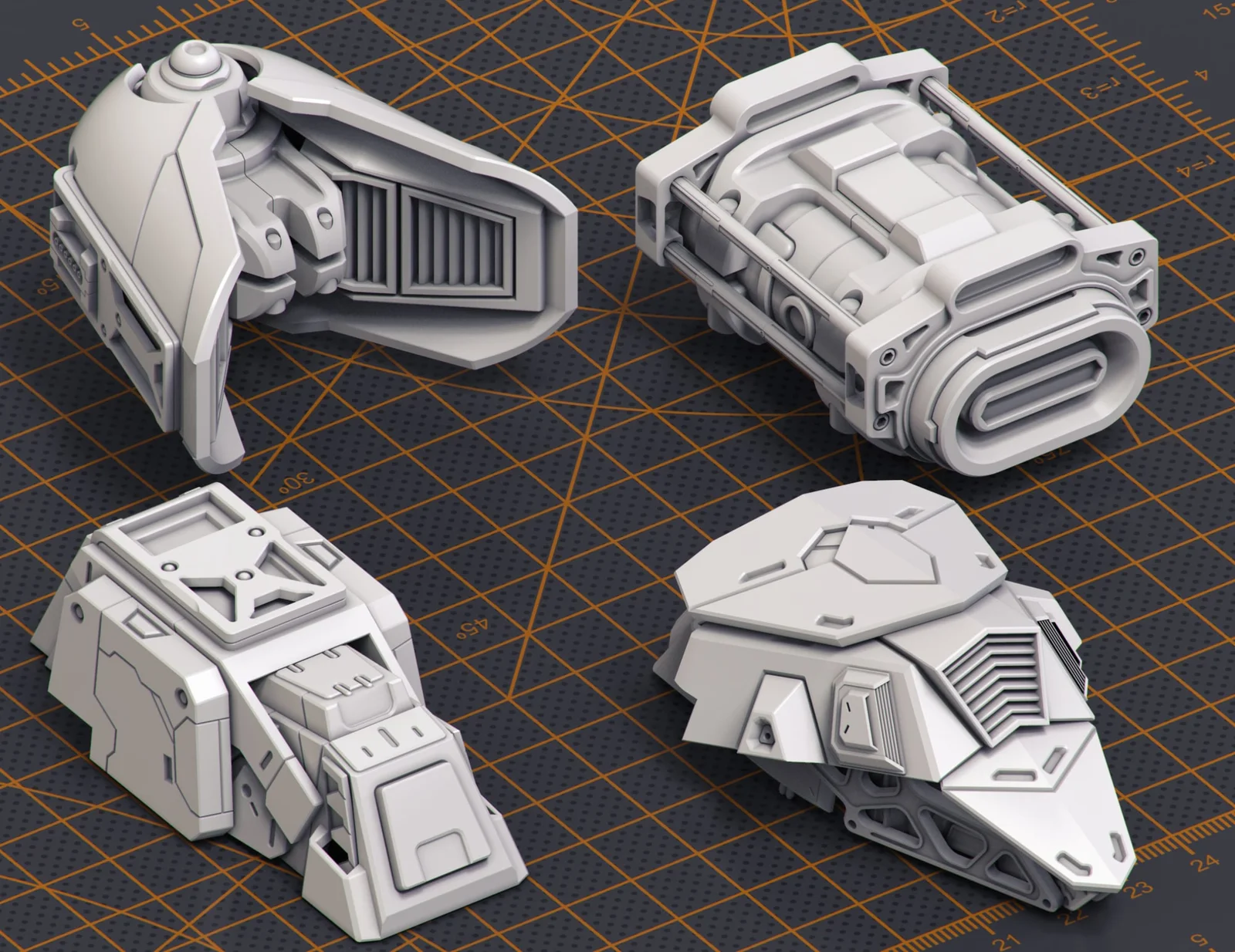 Mech Warrior Hard Surface Kitbash 1 screenshot 6