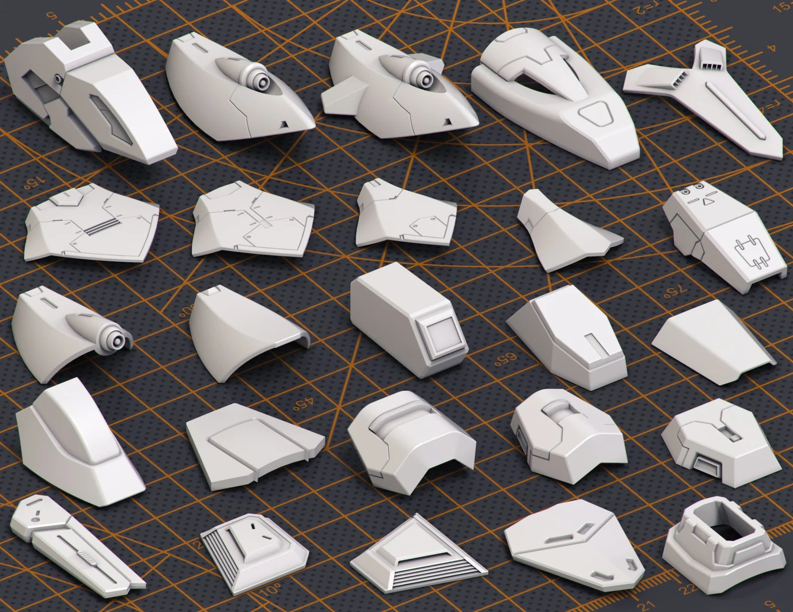 Mech Warrior Hard Surface Kitbash 1 screenshot 7