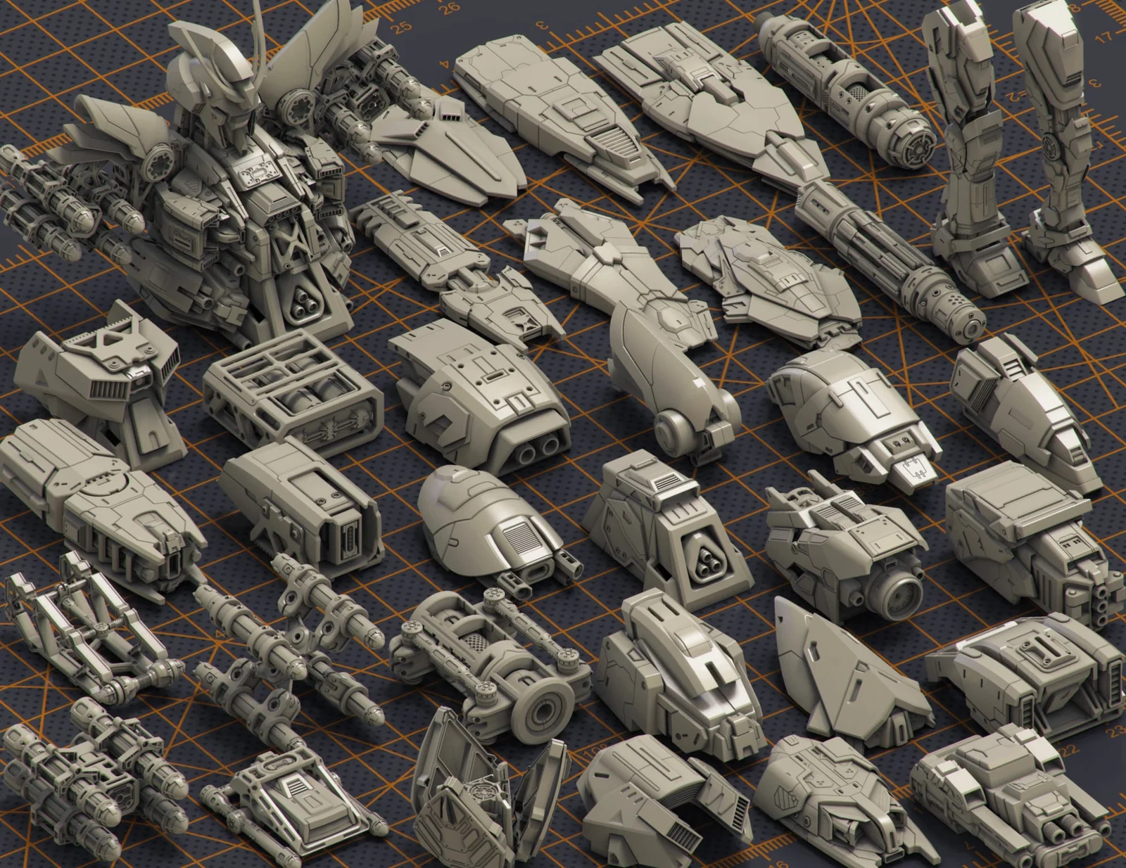 Mech Warrior Hard Surface Kitbash 3 screenshot 2