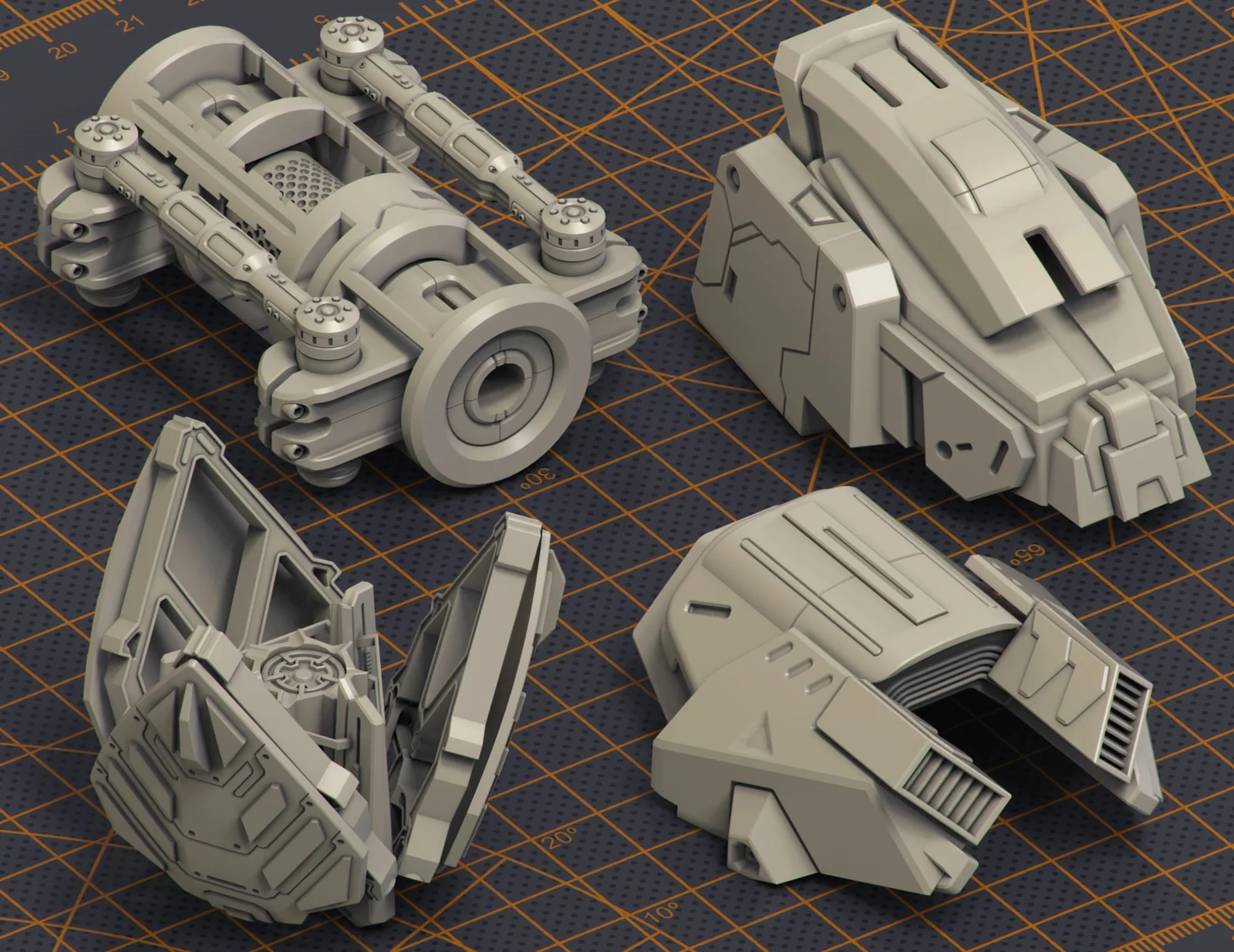 Mech Warrior Hard Surface Kitbash 3 screenshot 5