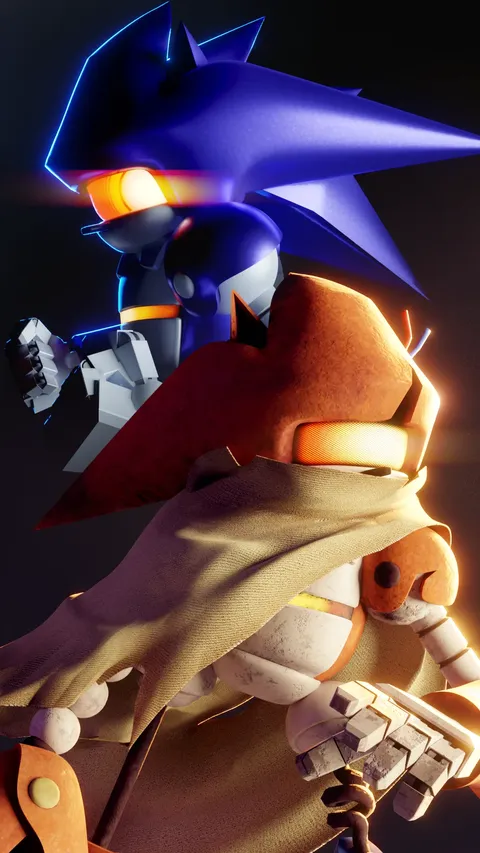 Mecha Sonic & Tails Doll Rigs - Blender 3d models