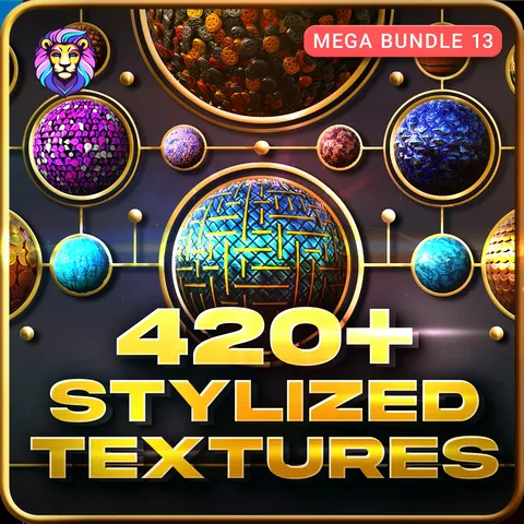Stylized Textures Mega Bundle 13 - Blender textures & materials