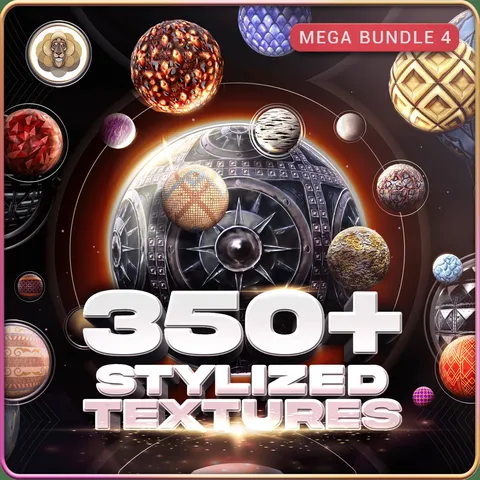 Stylized Textures Mega Bundle 4 - Blender textures & materials