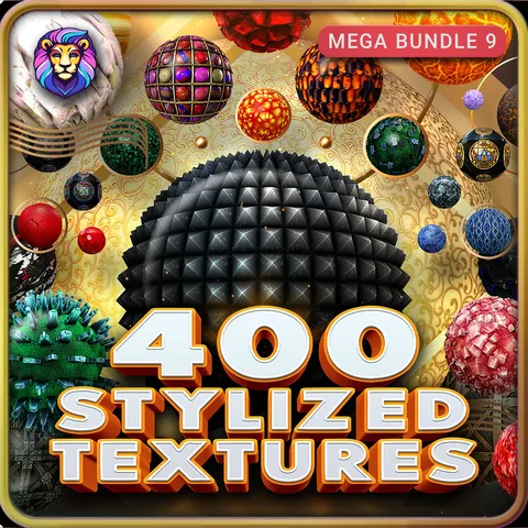 Stylized Textures Mega Bundle 9 - Blender textures & materials