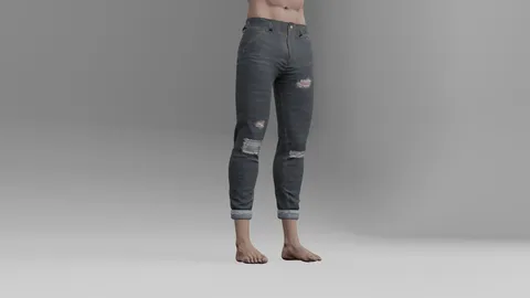 Ripped Male Skinny Jeans - Blender 3d models