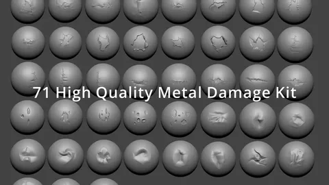Metal Damage Megapack - Blender sculpting brushes