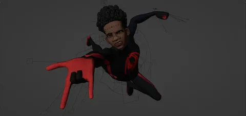 Miles Morales Spider-Verse Rig - Blender 3d models