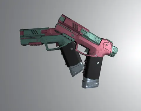 Militech M-76e Pistol - Blender 3d models