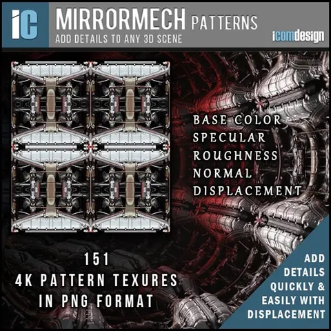 MirrorMech Patterns - Blender textures & materials