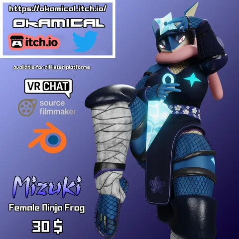 Mizuki FemNinjaFrog - Blender 3d models
