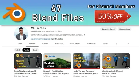 MK Graphics Blend Files Part 1 - Blender tutorials & courses