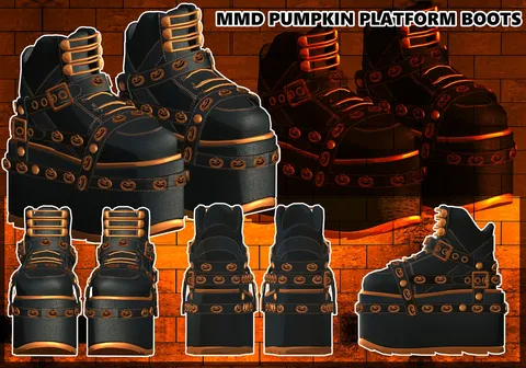 Pumpkin Platform Boots - Blender 3d models