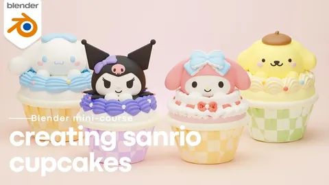 Modeling Sanrio Cupcakes - Blender tutorials & courses