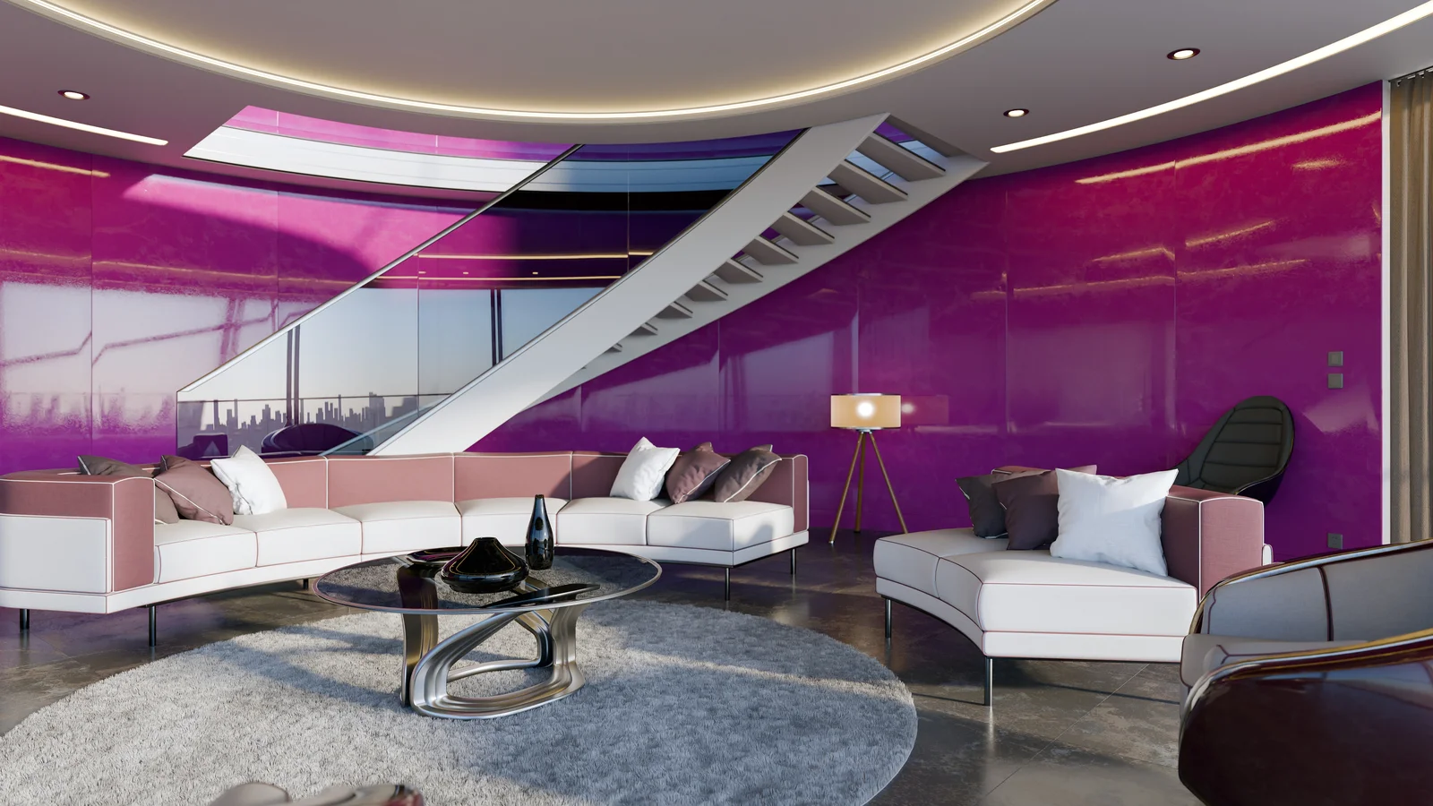 Modern Purple Living Room screenshot 2