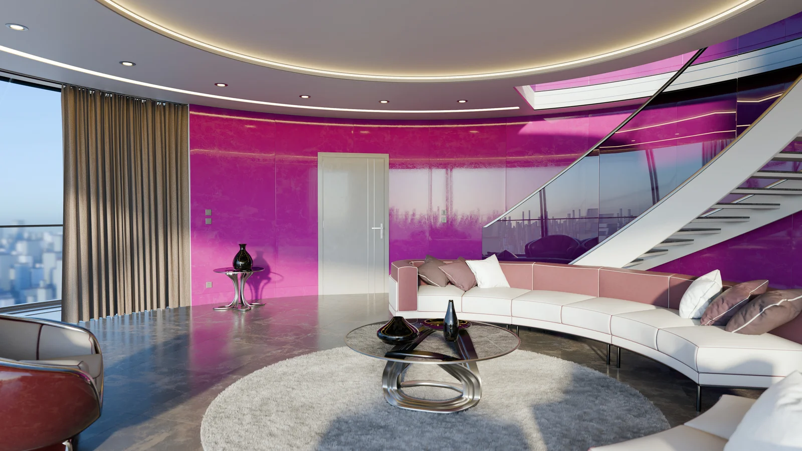Modern Purple Living Room screenshot 3