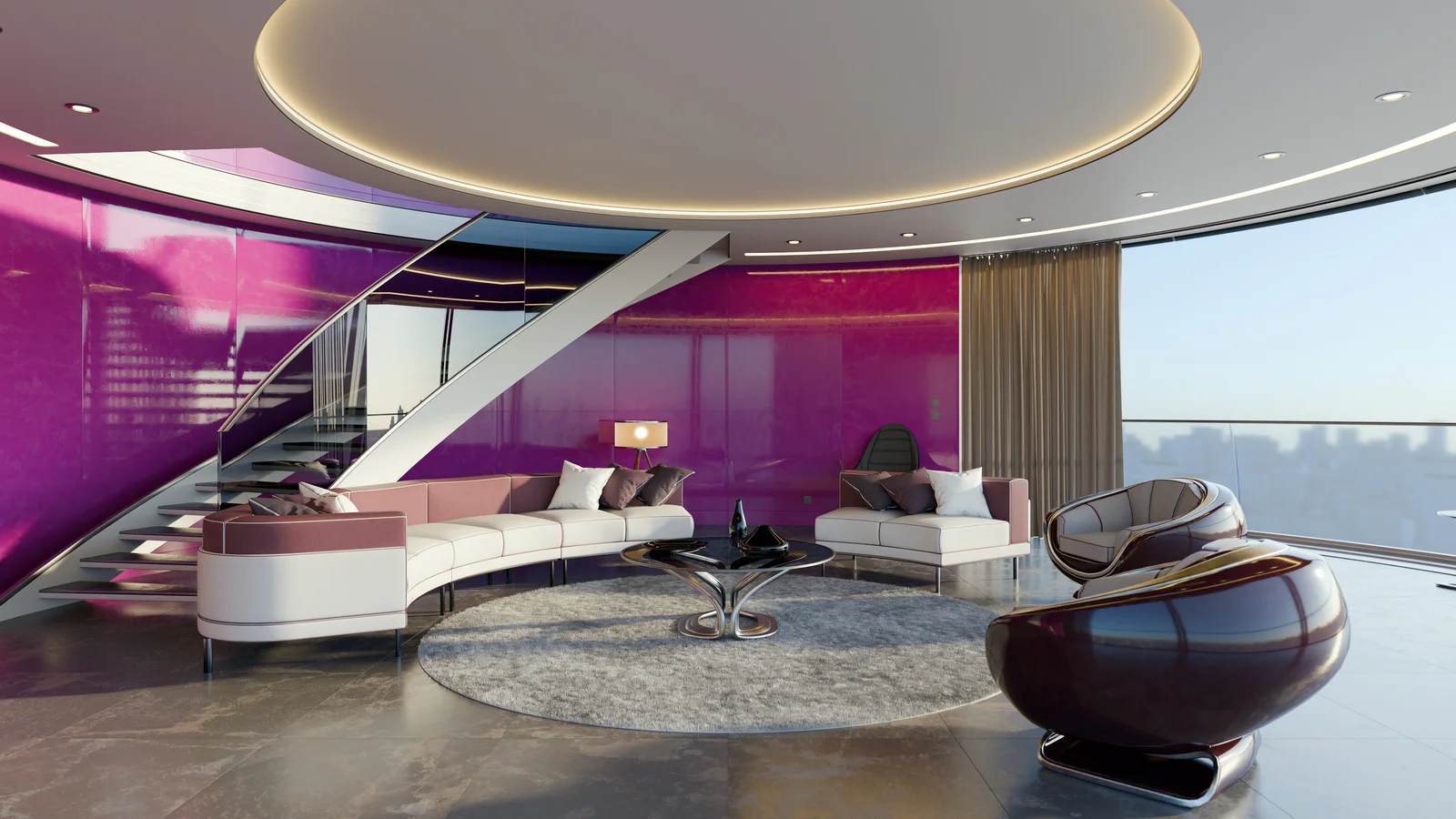 Modern Purple Living Room screenshot 6