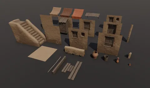 Modular Desert Kit - Blender 3d models