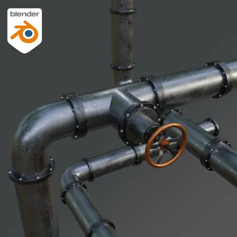 Modular Pipe Set - Blender 3d models