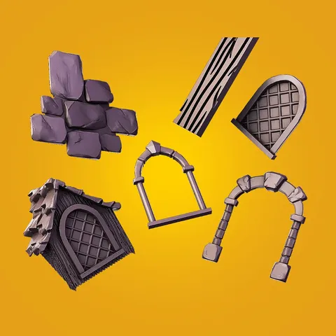 Mordheim Terrain Bits - Blender 3d models