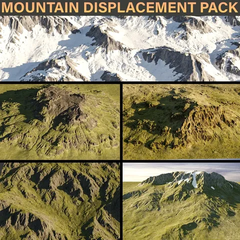 Mountain Displacement Pack - Blender textures & materials
