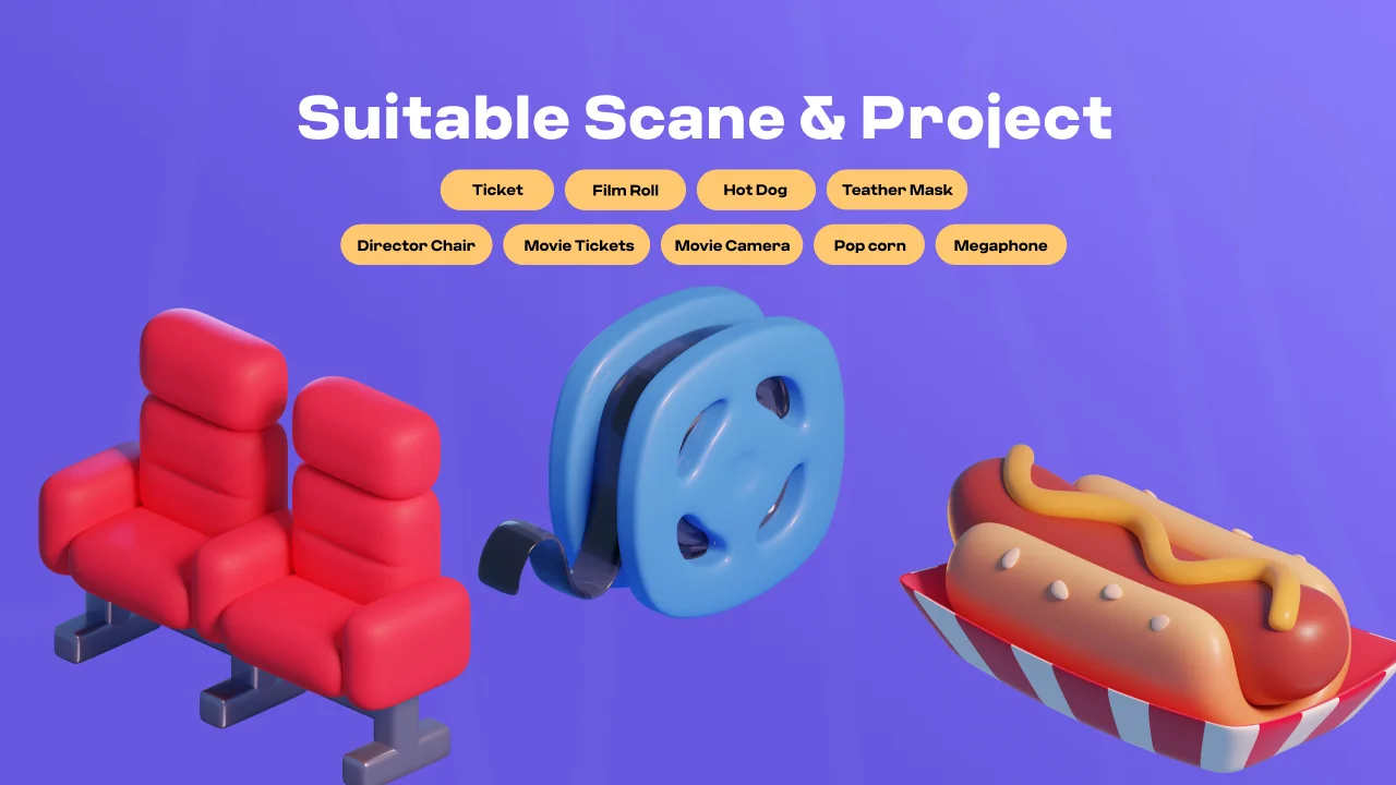 Movie & Cinema 3D Icons screenshot 4