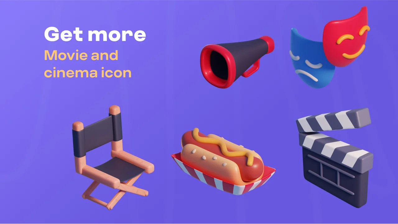 Movie & Cinema 3D Icons screenshot 7