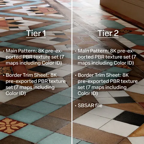 Victorian Tiles 001 - Blender textures & materials