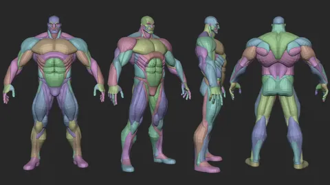 Muscular Guy Anatomy Blockout - Blender 3d models