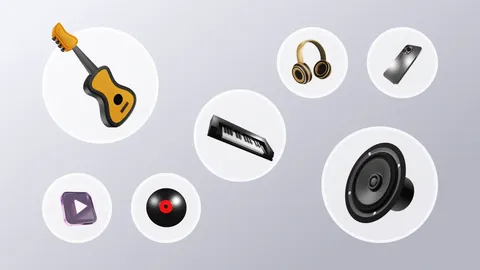 Music 3D Illustration Pack - Blender 3d models