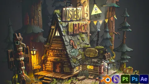 Mystery Shack Diorama Tutorial - Blender tutorials & courses