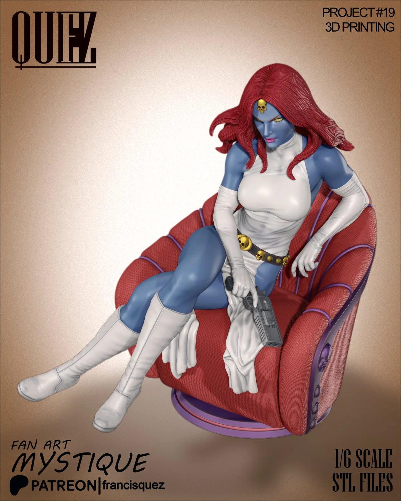 Mystique 3D Print Model screenshot 2