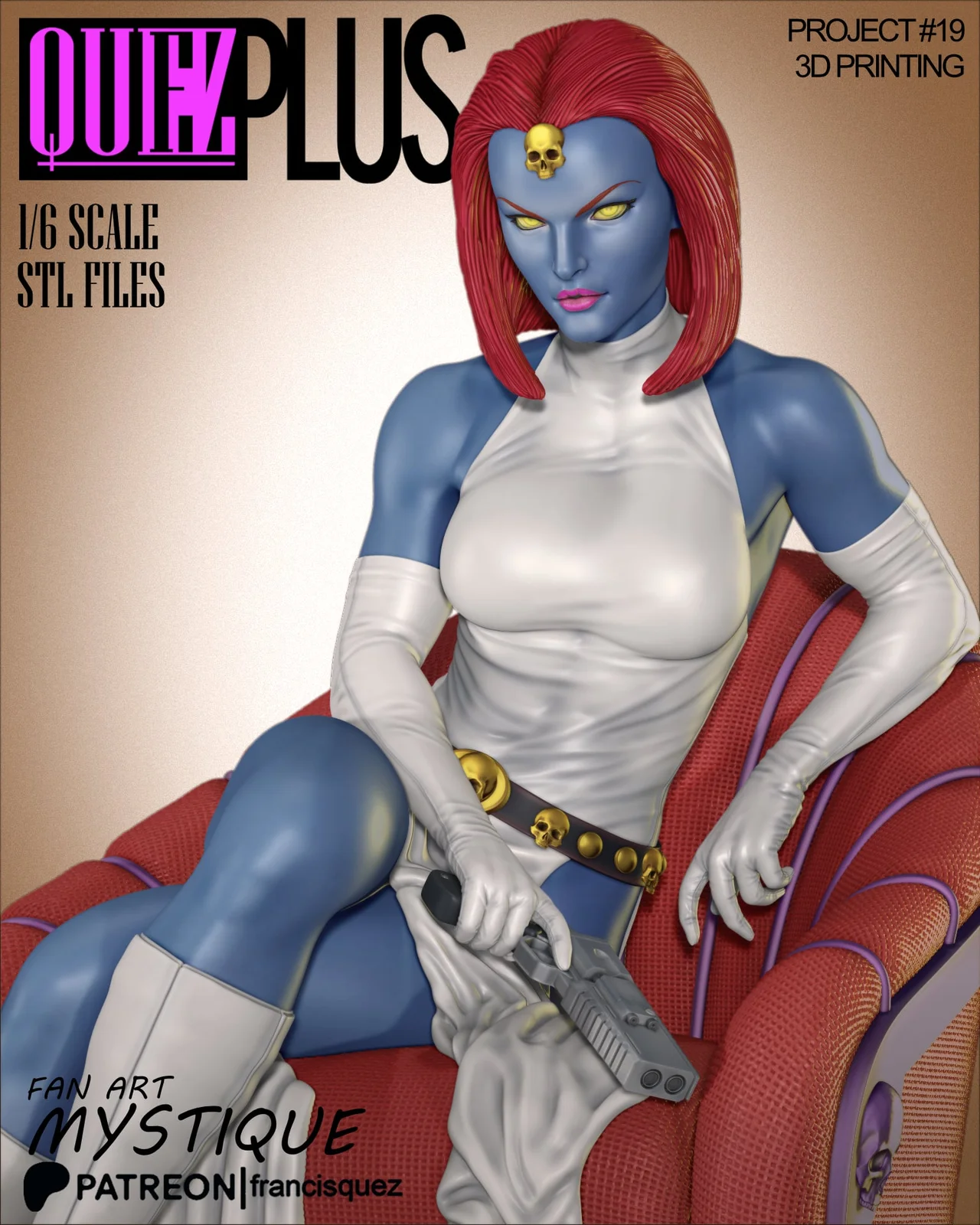 Mystique 3D Print Model screenshot 3