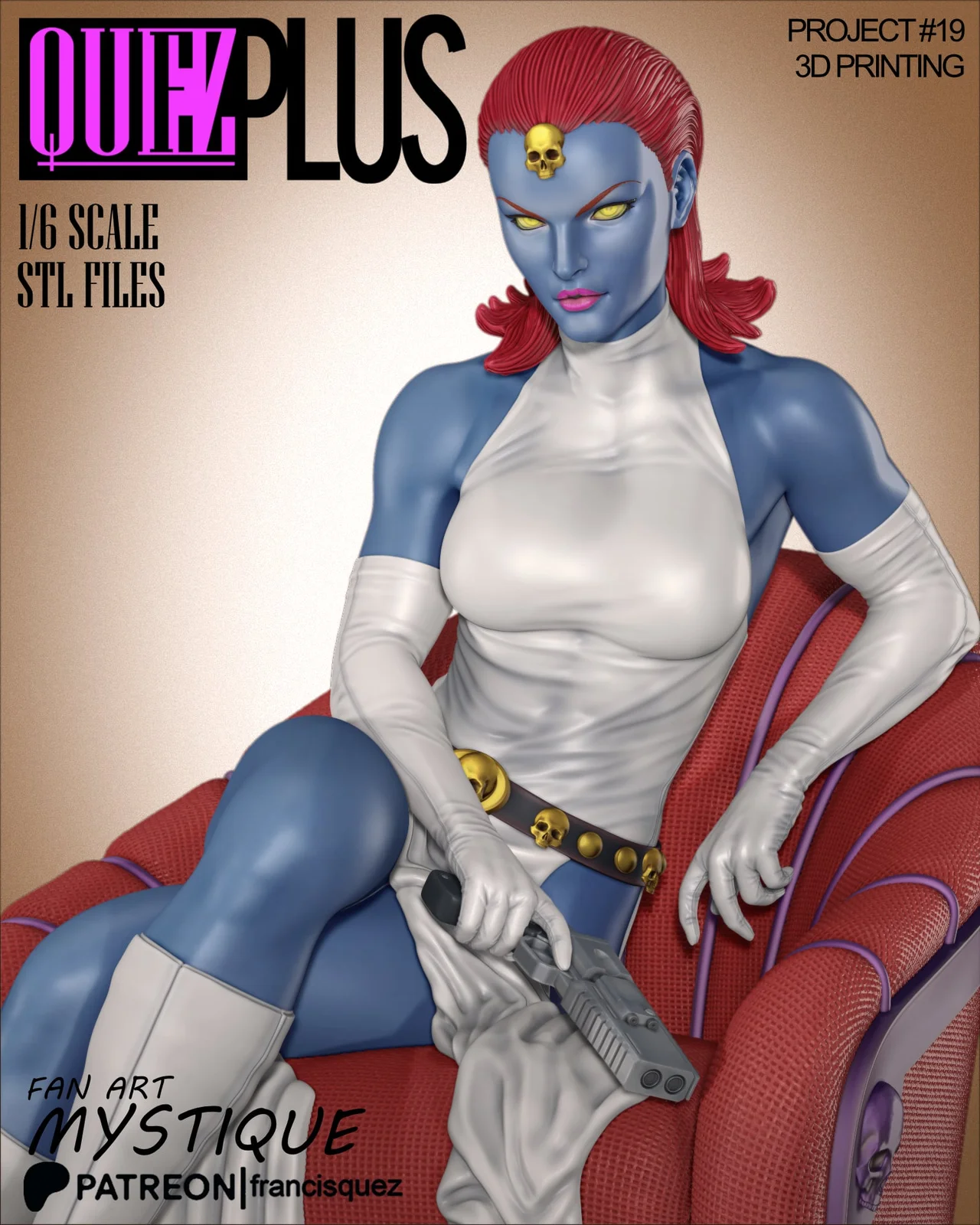 Mystique 3D Print Model screenshot 4