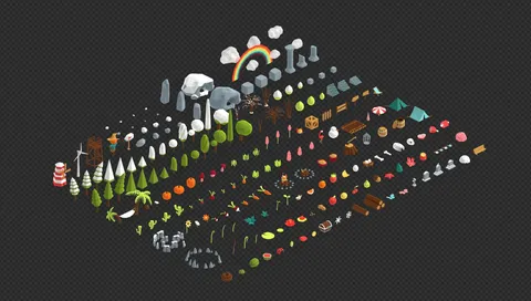 Nature Low Poly Asset Pack - Blender 3d models