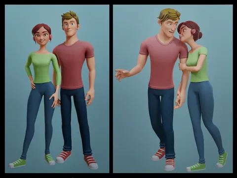 Nina & Alex Rigs - Blender 3d models