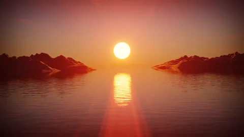 Ocean Sunset - Blender scenes