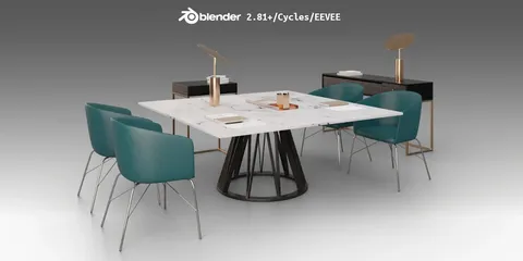 Office Meeting Furniture Set - Blender scenes