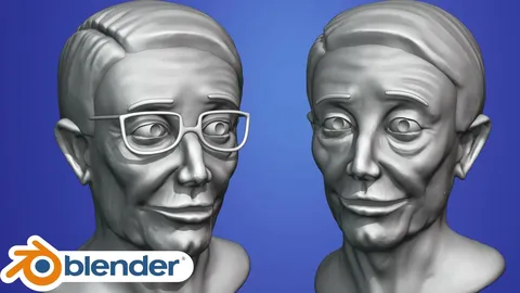 Old Man Face Sculpt - Blender 3d models