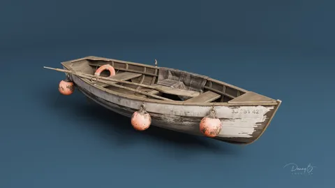 Old Wooden Rowboat - Blender 3d models