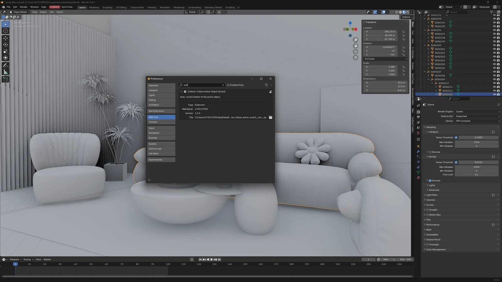 Outliner Follow Active screenshot 2