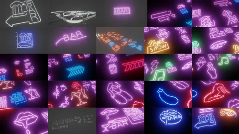 Neon Lights Asset Collection - Blender 3d models