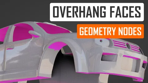 Overhang Faces - Blender geometry nodes