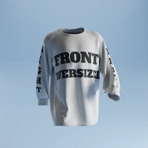 Oversized Long Sleeve T-Shirt Mockup - Blender scenes